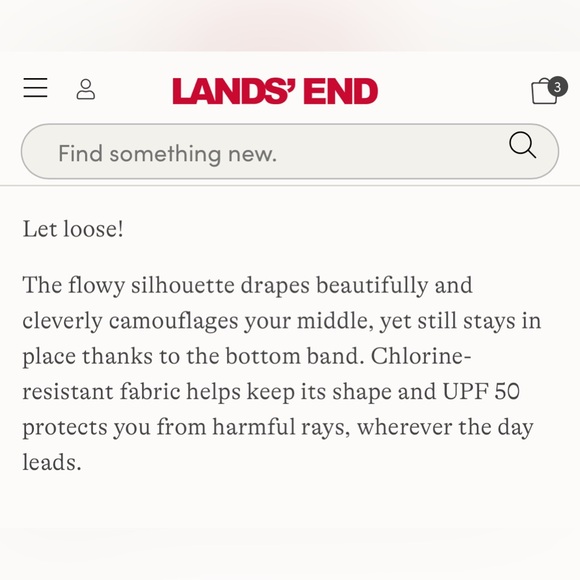 Lands’ End Blouson Tankini Swimsuit Top - Picture 5 of 8